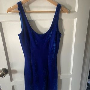 Tobi Blue Velvet Bodycon Dress Size Small